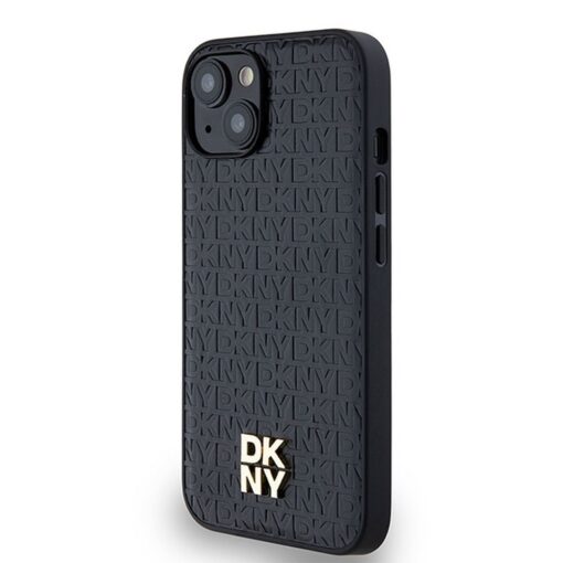 DKNY Handyhülle für IPHONE 14 kompatibel mit MagSafe DKHMP14SPSHRPSK (DKNY HC MagSafe Pu Repeat Pattern W/Stack Logo) schwarz – Bild 3