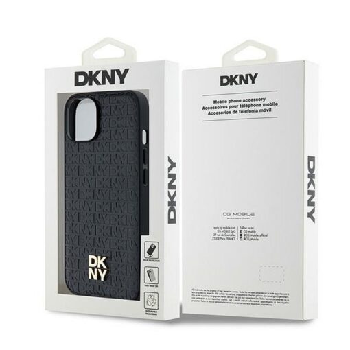 DKNY Handyhülle für IPHONE 14 kompatibel mit MagSafe DKHMP14SPSHRPSK (DKNY HC MagSafe Pu Repeat Pattern W/Stack Logo) schwarz – Bild 8