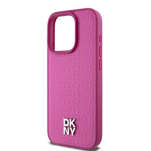 DKNY Handyhülle für IPHONE 15 Pro kompatibel mit MagSafe DKHMP15LPSHRPSP (DKNY HC MagSafe Pu Repeat Pattern W/Stack Logo) rosa – Bild 7