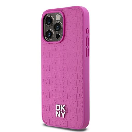 DKNY Handyhülle für IPHONE 15 Pro Max kompatibel mit MagSafe DKHMP15XPSHRPSP (DKNY HC MagSafe Pu Repeat Pattern W/Stack Logo) rosa – Bild 3