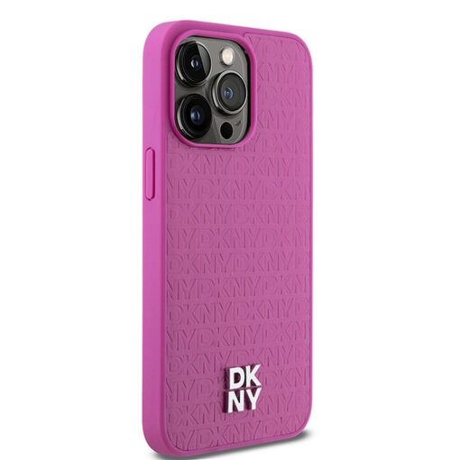 DKNY Handyhülle für IPHONE 15 Pro Max kompatibel mit MagSafe DKHMP15XPSHRPSP (DKNY HC MagSafe Pu Repeat Pattern W/Stack Logo) rosa – Bild 5