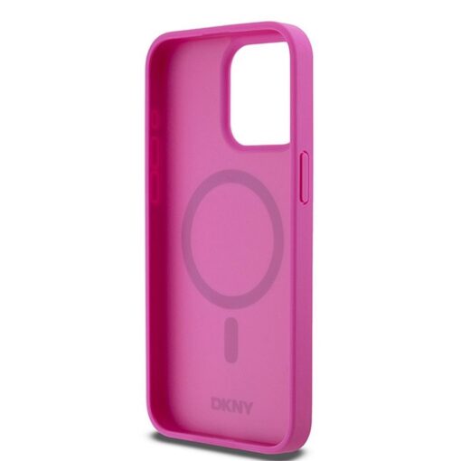DKNY Handyhülle für IPHONE 15 Pro Max kompatibel mit MagSafe DKHMP15XPSHRPSP (DKNY HC MagSafe Pu Repeat Pattern W/Stack Logo) rosa – Bild 7