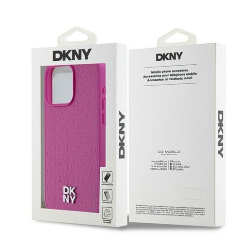 DKNY Handyhülle für IPHONE 15 Pro Max kompatibel mit MagSafe DKHMP15XPSHRPSP (DKNY HC MagSafe Pu Repeat Pattern W/Stack Logo) rosa – Bild 8