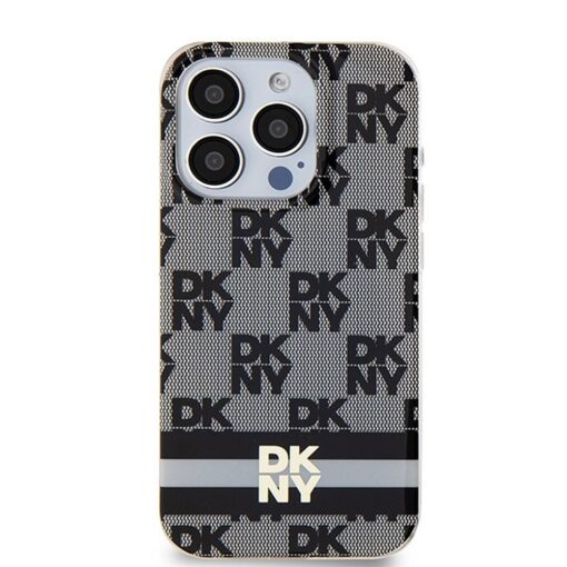 DKNY Handyhülle für IPHONE 15 Pro Max kompatibel mit MagSafe DKHMP15XHCPTSK (DKNY HC MagSafe PC TPU Checkered Pattern W/Printed Stripes) schwarz – Bild 3