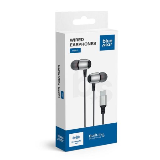 Wire earbuds USB C (DAC) Blue Star M09C 1,2 m black – Bild 4