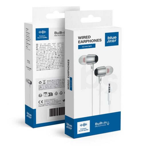 Wire earbuds Jack 3,5 mm Blue Star M09 1,2 m white