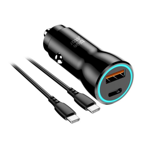 Blue Star 25W Autoladegerät (PD, QC 3.0, AFC, PPS) mit USB C Anschluss und 60W USB C-C Kabel – Bild 3
