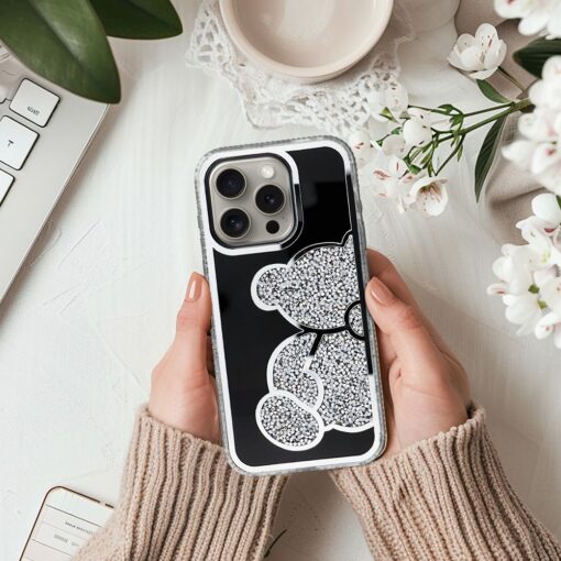 TEDDY BEAR Handyhülle für IPHONE 13 PRO silber – Bild 5