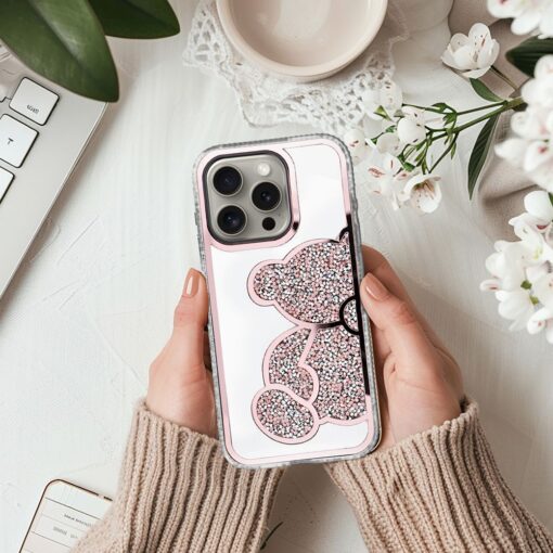 TEDDY BEAR Handyhülle für IPHONE 14 rosa – Bild 5