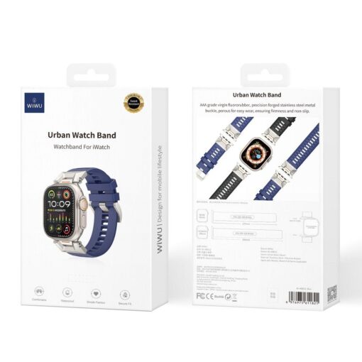 WiWU - Wi-WB012 Urban Watch Band 42/44/45/49mm smartwatch Armband - navy blau – Bild 9