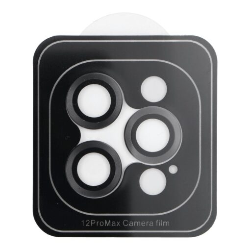 Kamerahülle PROTECTOR 9H + Applikator für IPHONE 12 PRO MAX schwarz