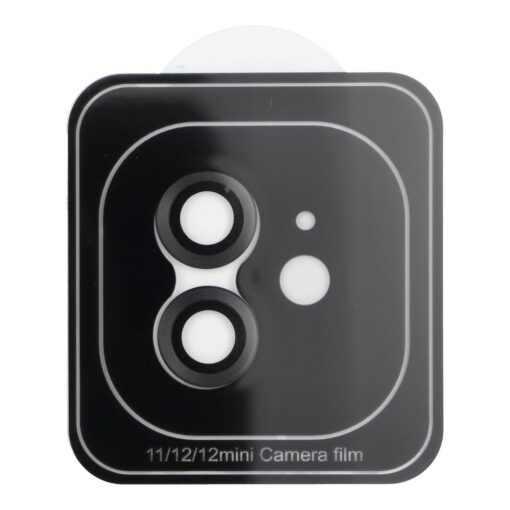 Kamerahülle PROTECTOR 9H + Applikator für IPHONE 11 / 12 MINI schwarz