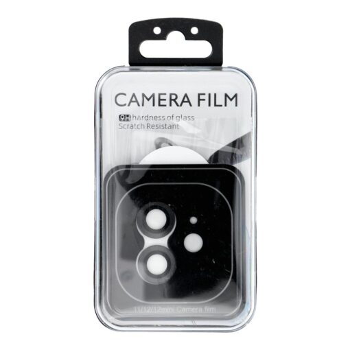 Kamerahülle PROTECTOR 9H + Applikator für IPHONE 11 / 12 MINI schwarz – Bild 4
