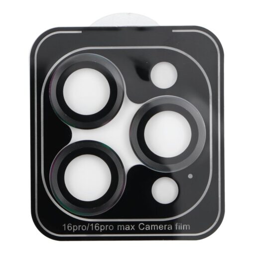 Kamerahülle PROTECTOR 9H + Applikator für IPHONE 16 PRO / 16 PRO MAX schwarz
