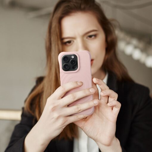 Silikon Zephyr Mag Abdeckung kompatibel mit MagSafe für IPHONE 14 PRO rosa – Bild 4