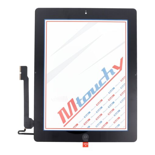 MUSTTBY Touchscreen + Klebeband + Home für iPAD 4 (schwarz)