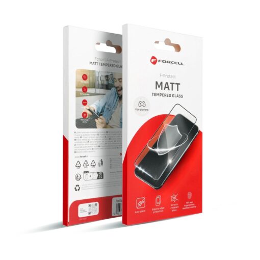Forcell Matt gehärtetes Glas - für Iphone 15 Pro schwarz