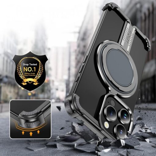 Case TITANIUM Bracket compatible with MagSafe for IPHONE 13 / 14 black – Bild 8