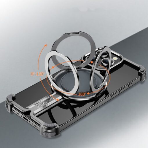 Case TITANIUM Bracket compatible with MagSafe for IPHONE 15 PRO MAX silver – Bild 11