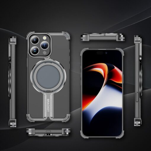Case TITANIUM Bracket compatible with MagSafe for IPHONE 15 silver – Bild 9