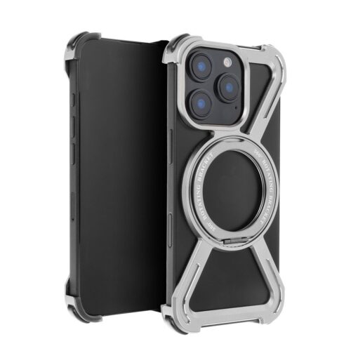 Case TITANIUM Escort compatible with MagSafe for IPHONE 15 PRO silver