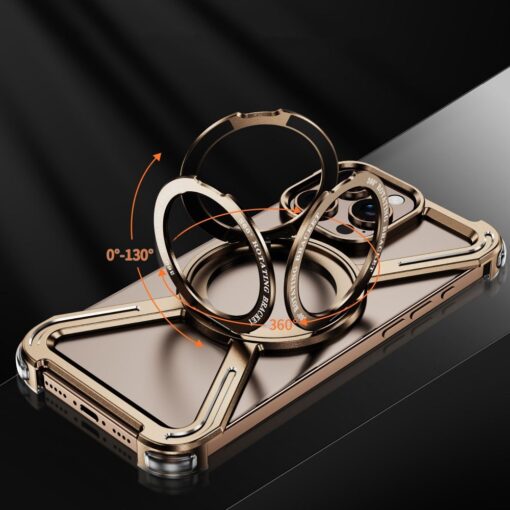 Case TITANIUM Bracket compatible with MagSafe for IPHONE 13 / 14 desert gold – Bild 5