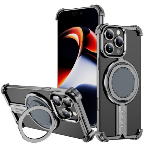 Case TITANIUM Bracket compatible with MagSafe for IPHONE 15 PRO MAX desert gold – Bild 6