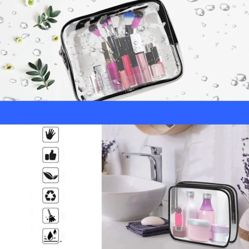 Travel Cosmetic Bag Set RC-K-1083 | 3 Pieces | Transparent – Bild 8