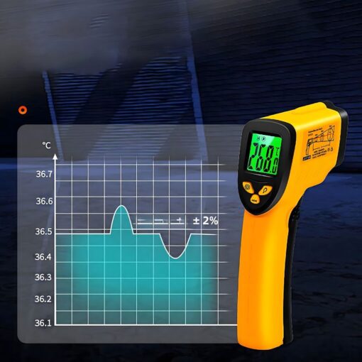 Non-contact infrared laser thermometer pyrometer RC-K-1397 yellow black – Bild 5