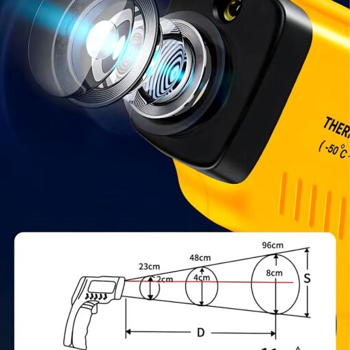 Non-contact infrared laser thermometer pyrometer RC-K-1397 yellow black – Bild 6