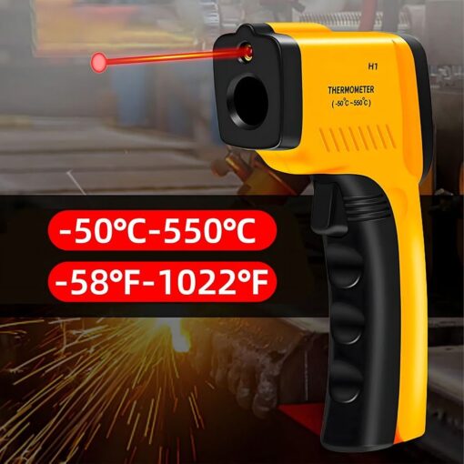 Non-contact infrared laser thermometer pyrometer RC-K-1397 yellow black – Bild 7