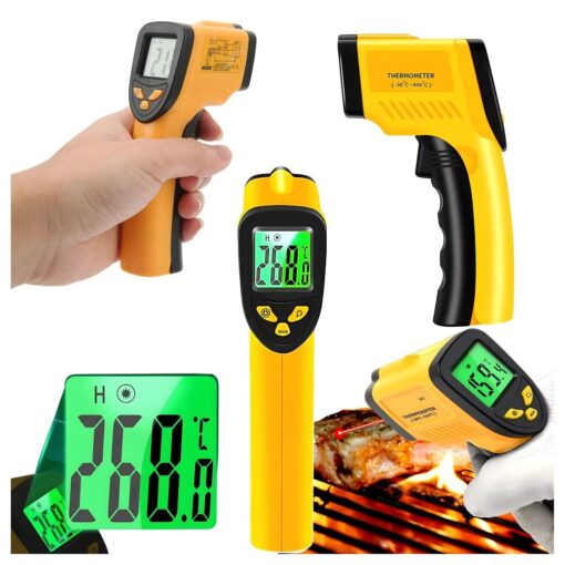Non-contact infrared laser thermometer pyrometer RC-K-1397 yellow black – Bild 12
