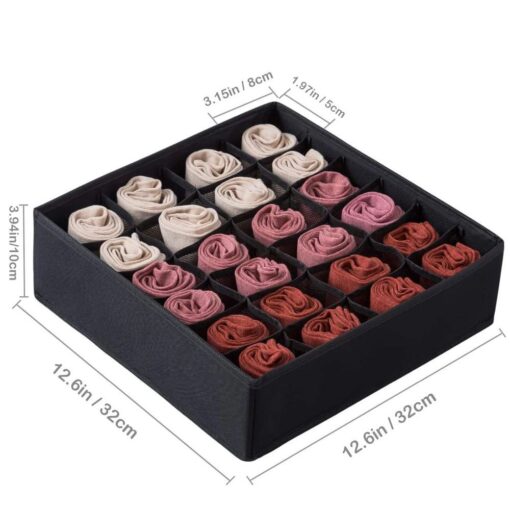 Underwear socks drawer organizer 24 compartments RC-K-1087 black – Bild 7
