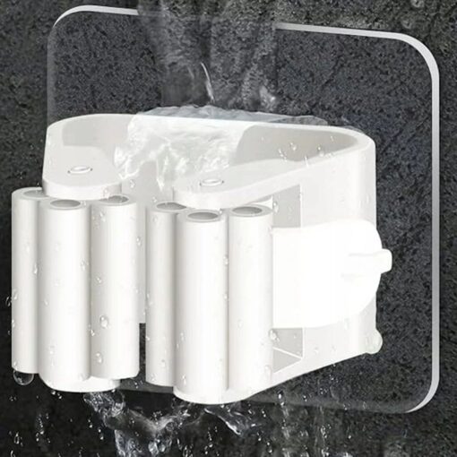 Wall-mounted broom mop holder self-adhesive RC-K-1153 white – Bild 7