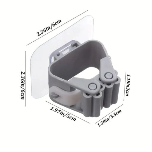 Wall-mounted broom mop holder self-adhesive RC-K-1152 gray – Bild 4
