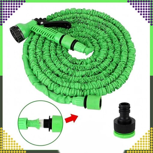 Flexible garden hose extensible with nozzle 2,5 - 7,5 m RC-K-1438 green – Bild 3