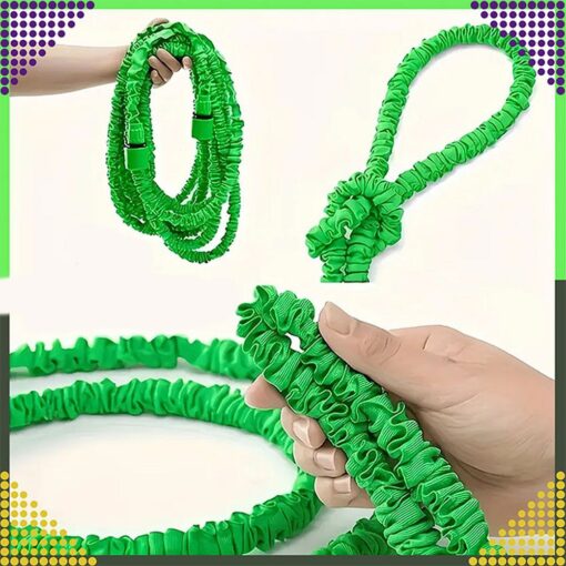 Flexible garden hose extensible with nozzle 2,5 - 7,5 m RC-K-1438 green – Bild 4
