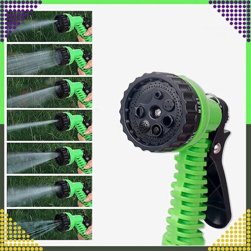 Flexible garden hose extensible with nozzle 2,5 - 7,5 m RC-K-1438 green – Bild 6