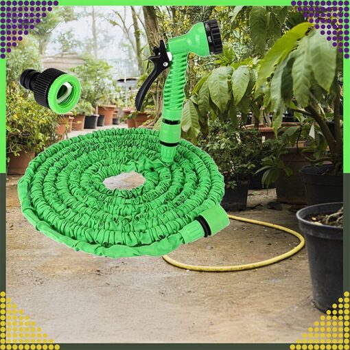 Flexible garden hose extensible with nozzle 2,5 - 7,5 m RC-K-1438 green – Bild 7