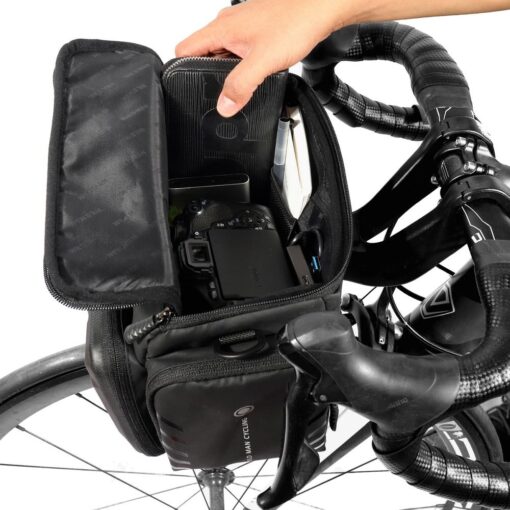 Fahrradhalter / Tasche mit Lenkerabdeckung, mit Schloss WILDMAN GS6 4L 4" - 7" – Bild 8