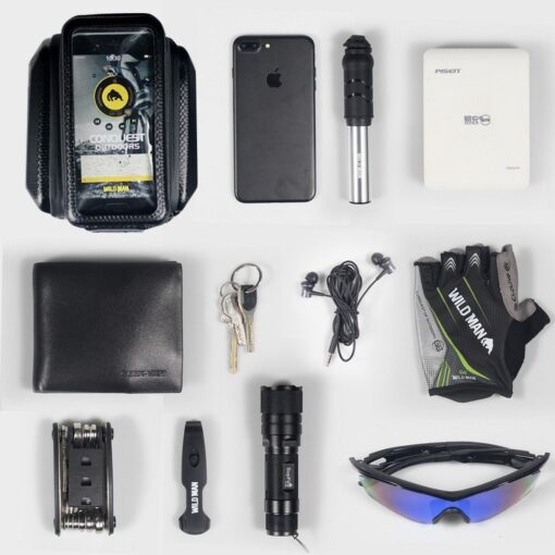 Fahrradhalter / Tasche mit einer Abdeckung für den Rahmen mit einem Schloss WILDMAN E6S 1,2L 4" - 7" – Bild 9