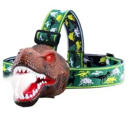 Head flashlight LED for kids with dinosaur IPX4 15LM brown – Bild 3