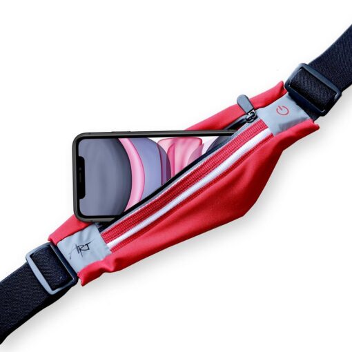 ART Sportgürtel mit Tasche beleuchtet APS-01R rot
