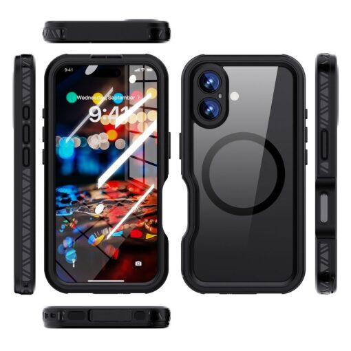 Waterproof case SHELLBOX GT compatible with MagSafe for IPHONE 16 black – Bild 4