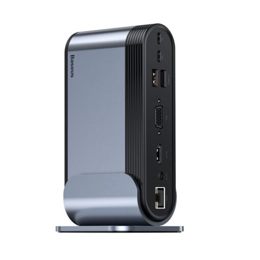 BASEUS HUB Station Multifunctional 16in1 Type C to 3xUSB 3.0 + 2xUSB 2.0 + Typ C + VGA + 4K + DC Power + RJ45 + SD + Audio CAHUB-BG0G – Bild 3