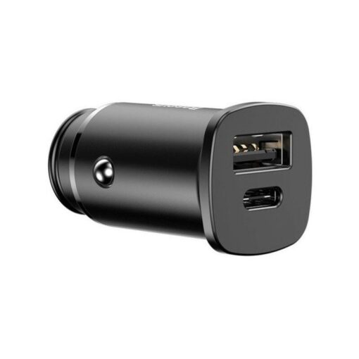 BASEUS Autoladegerät USB A + Typ C PD QC4.0 5A 30W CCALL-AS01/BS-C15C schwarz
