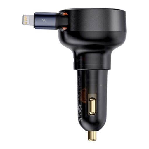 BASEUS Autoladegerät Typ C + einziehbares Lightning-KabelPD3.0 QC4.0 3A 55W CCTXP-CC / C00057803111-00 schwarz