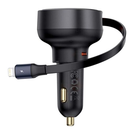 BASEUS Autoladegerät Typ C + einziehbares Lightning-KabelPD3.0 QC4.0 3A 55W CCTXP-CC / C00057803111-00 schwarz – Bild 4