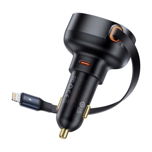 BASEUS Autoladegerät Typ C + einziehbares Lightning-KabelPD3.0 QC4.0 3A 55W CCTXP-CC / C00057803111-00 schwarz – Bild 5