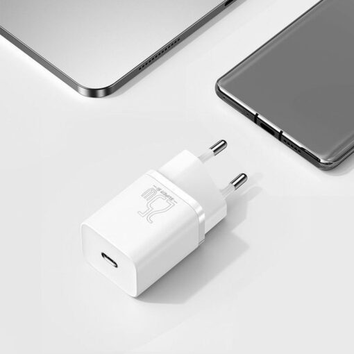 BASEUS Netz-Ladegerät Typ C + Kabel Typ C auf Typ C PD QC3.0 3A 25W TZCCSUP-L02 weiß – Bild 8